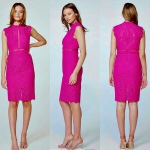 Bardot Lace panel dress in pink size 8 size medium